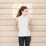 Wrap T-Neck, Windowpane