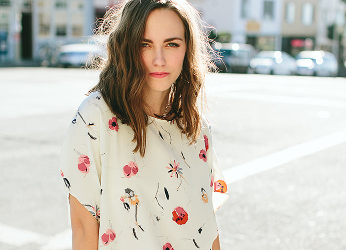 Sadie Blouse, Watercolor Floral